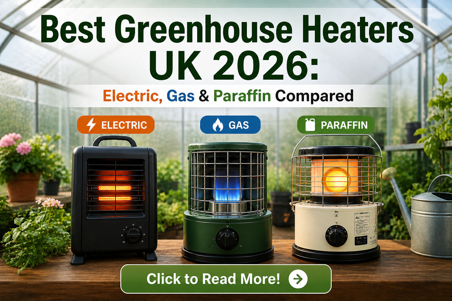 Best Greenhouse Heaters UK 2026: Electric, Gas & Paraffin Compared