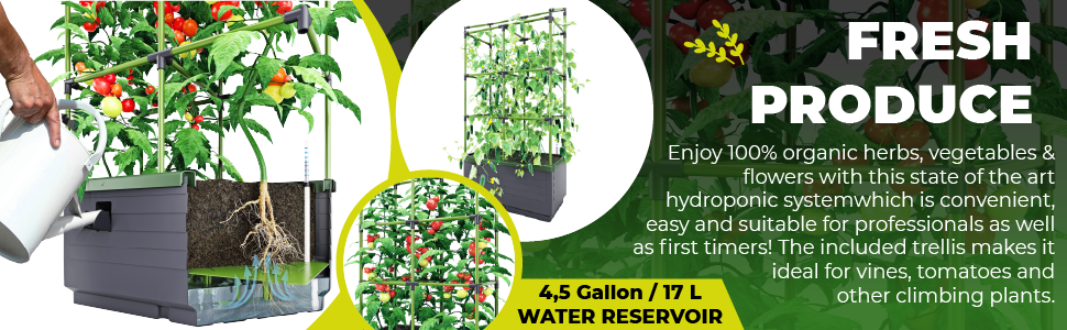 Bio Green Jungle City Tower Planter - Self-Watering Vertical Garden - 34L Capacity - Plastic Planter for Indoor and Outdoor Use