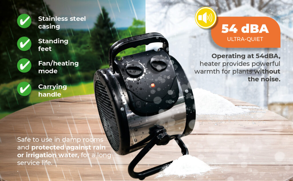 Bio Green Palma 2kW Greenhouse Heater with Thermostat | Efficient & Splash-Proof
