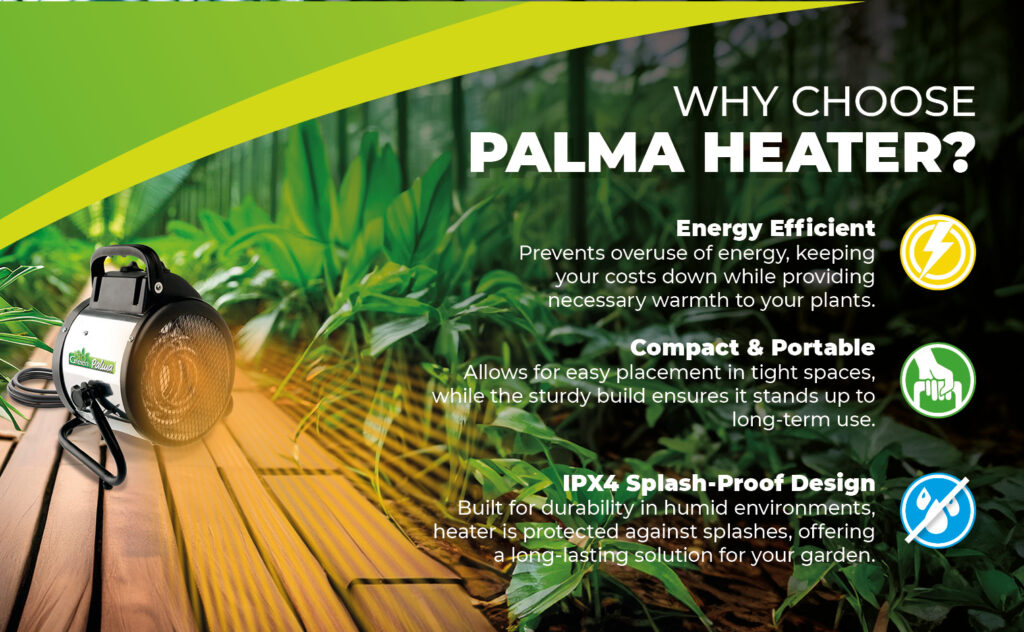Bio Green Palma 2kW Greenhouse Heater with Thermostat | Efficient & Splash-Proof