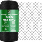 "Heavy Duty Woven Bird Netting Roll for Garden Protection against Birds, Squirrels, Foxes, Rabbits, Dogs, and Deer. UV stable, durable, and long-lasting with easy installation for custom fitting any garden."