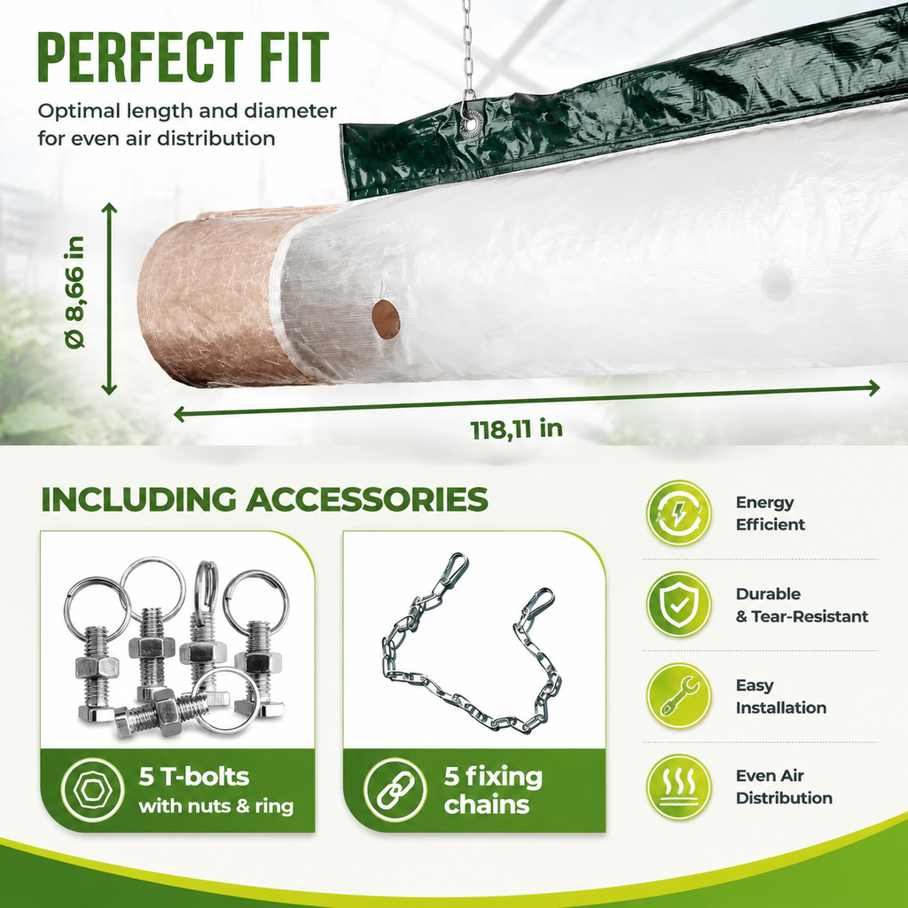 Biogreen Phoenix Greenhouse Heater Tube – Even Heat Flow