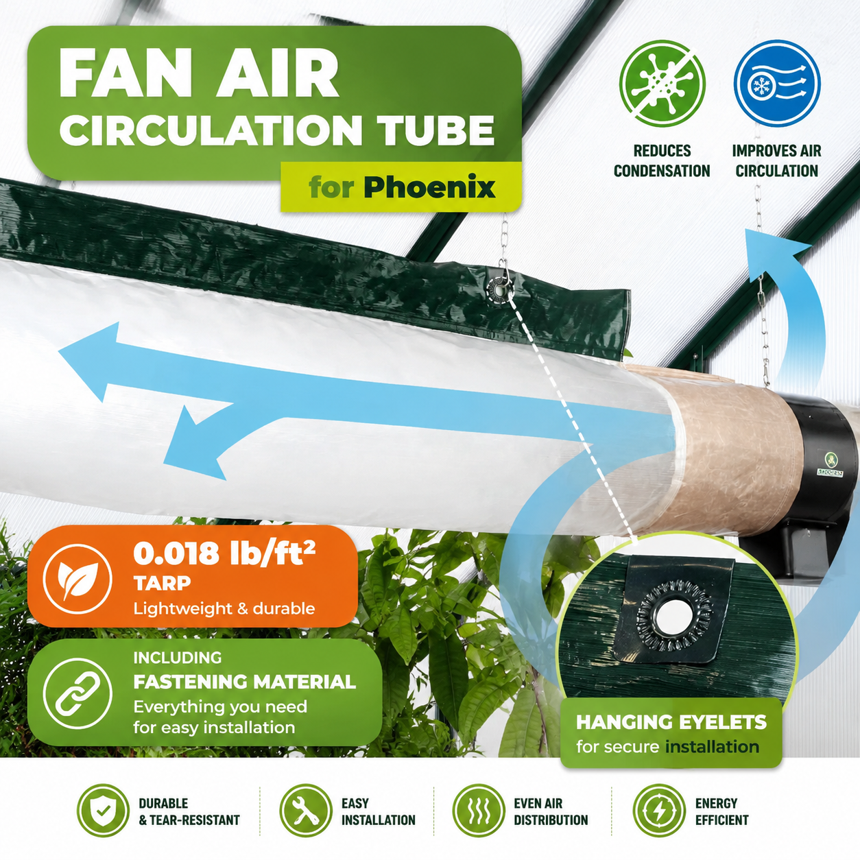 Biogreen Phoenix Greenhouse Heater Tube – Even Heat Flow