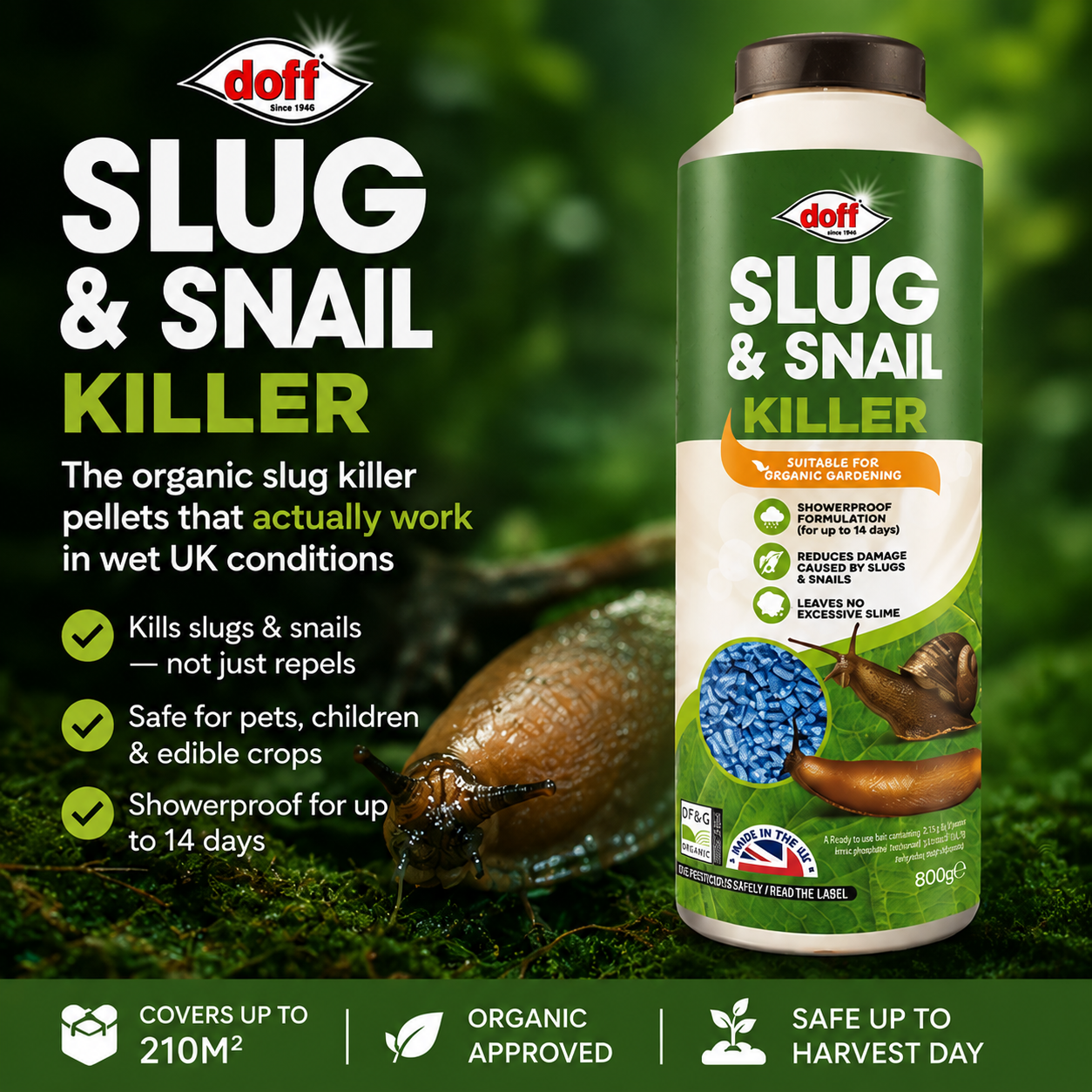 Doff Slug Killer Pellets 800g – Covers 210m²