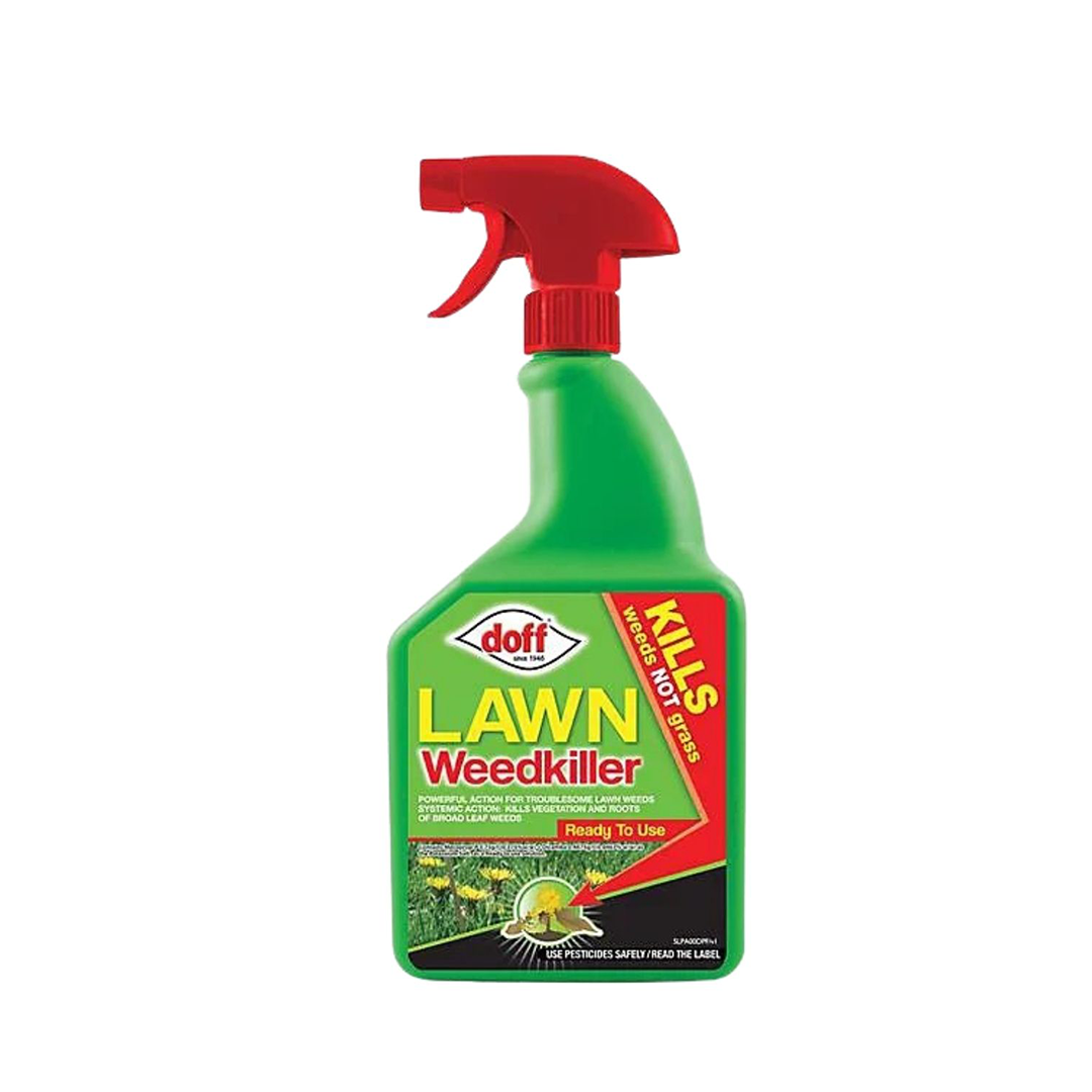Doff Lawn Weedkiller RTU 1L selective lawn weed control spray bottle