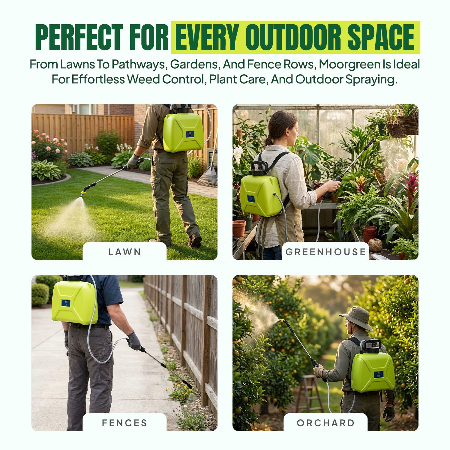 Moorgreen Electric Backpack Sprayer | USB Rechargeable | 3 Nozzles | 5L & 8L