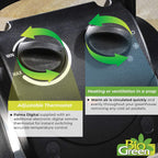 Bio Green Palma Digital Heater with an adjustable thermostat, featuring easy control for heating and ventilation. The thermostat ensures accurate temperature control for your greenhouse.