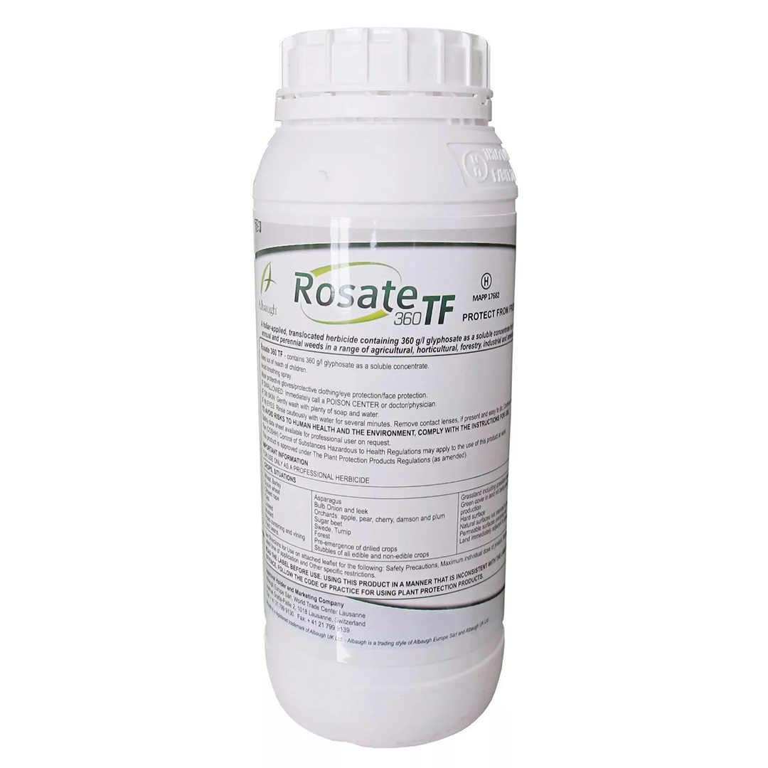 Rosate 360 TF glyphosate weedkiller 1L bottle professional systemic herbicide for garden and landscaping weed control