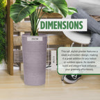 Moorgreen Blackrock tall round planter dimensions 51cm height 26cm diameter grey ribbed indoor outdoor plant pot with plant