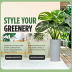 Moorgreen Blackrock tall round planter grey modern plant pot styling indoor and outdoor greenery with contemporary design