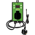 Bio Green Thermo2 Digital Thermostat with temperature display, power plug, and sensor cable for precise heating and cooling control in indoor and greenhouse environments