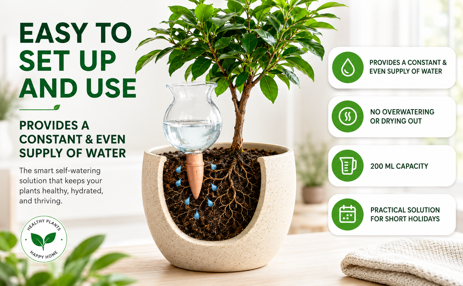 Biogreen Hydro Bloom Self Watering Plant Globe – Clay Spike