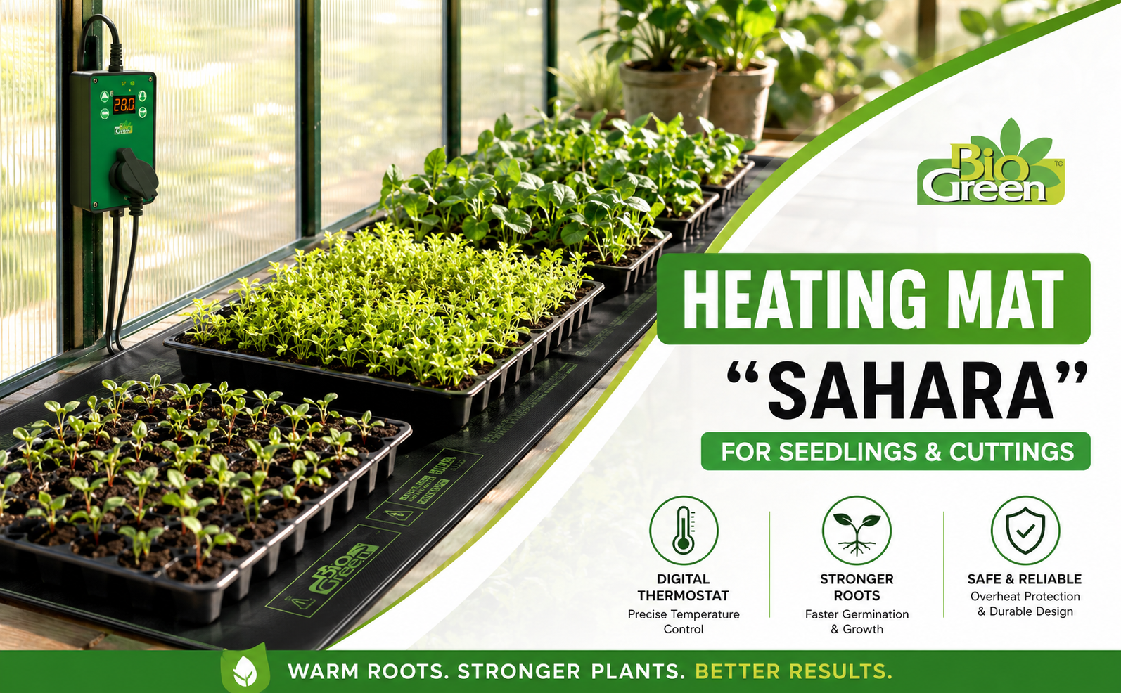 Biogreen Sahara Heated Propagation Mat – Digital Thermostat