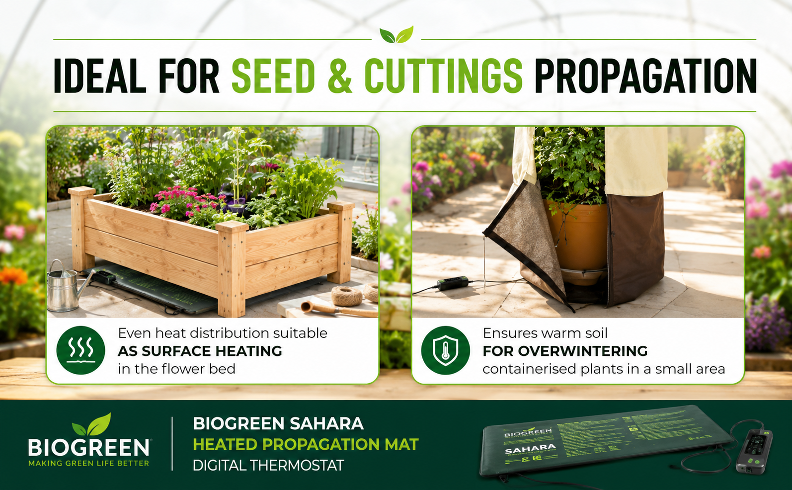 Biogreen Sahara Heated Propagation Mat – Digital Thermostat