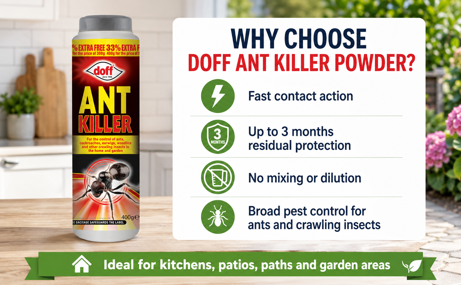 Doff Ant Killer Powder 400g – Long Lasting Pest Control