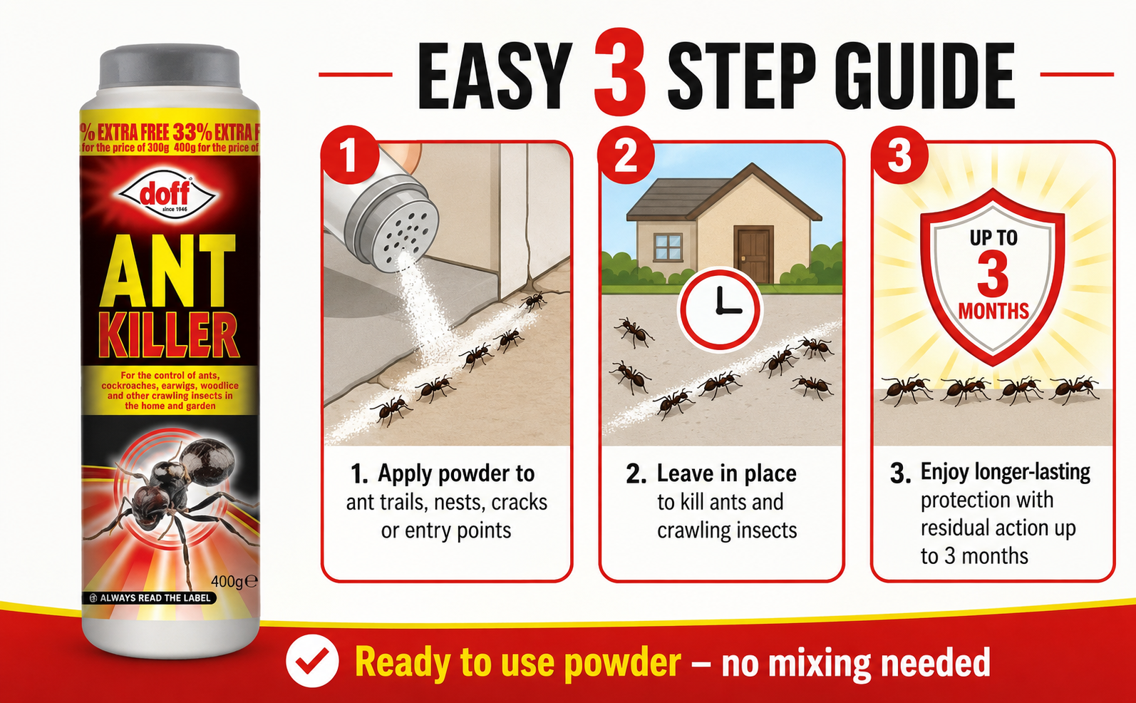Doff Ant Killer Powder 400g – Long Lasting Pest Control