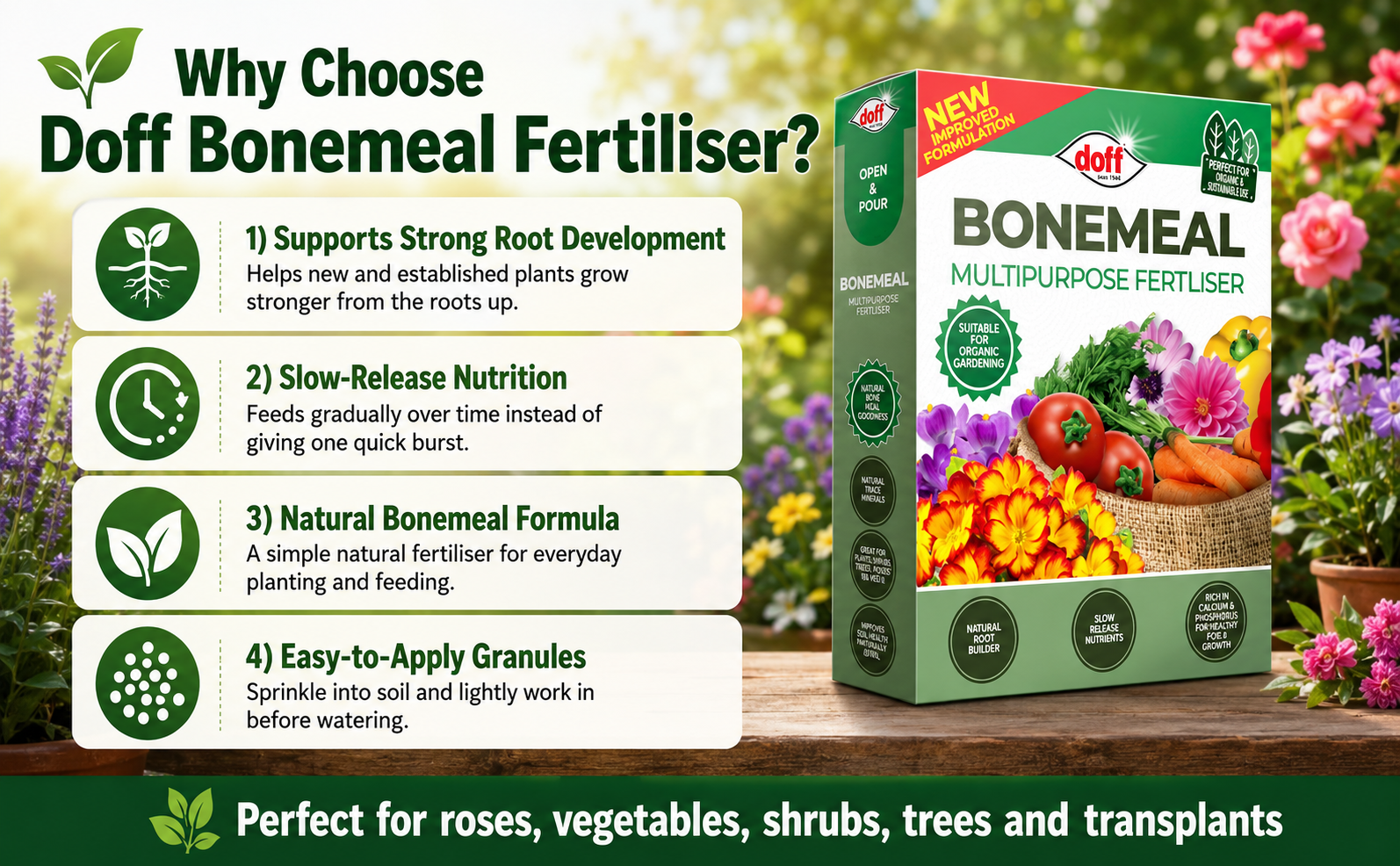 Doff Bonemeal Fertiliser 2kg – Slow Release Plant Food