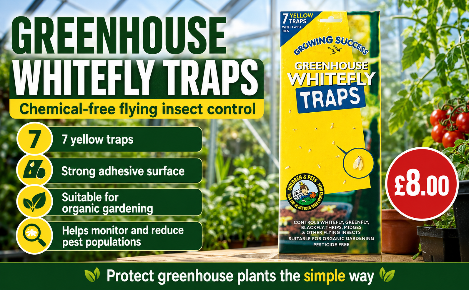 Doff Yellow Sticky Traps 7 Pack – Non Toxic Pest Control