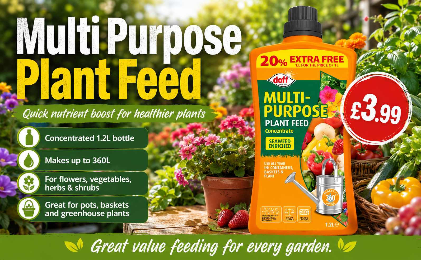 Doff Multi Purpose Plant Feed 1.2L – 360L Concentrate
