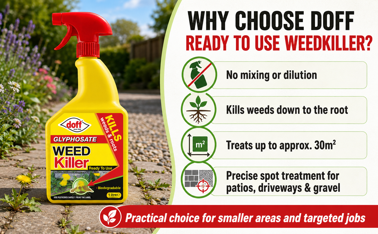 Doff Ready To Use Weedkiller 1L – Root Kill Spray