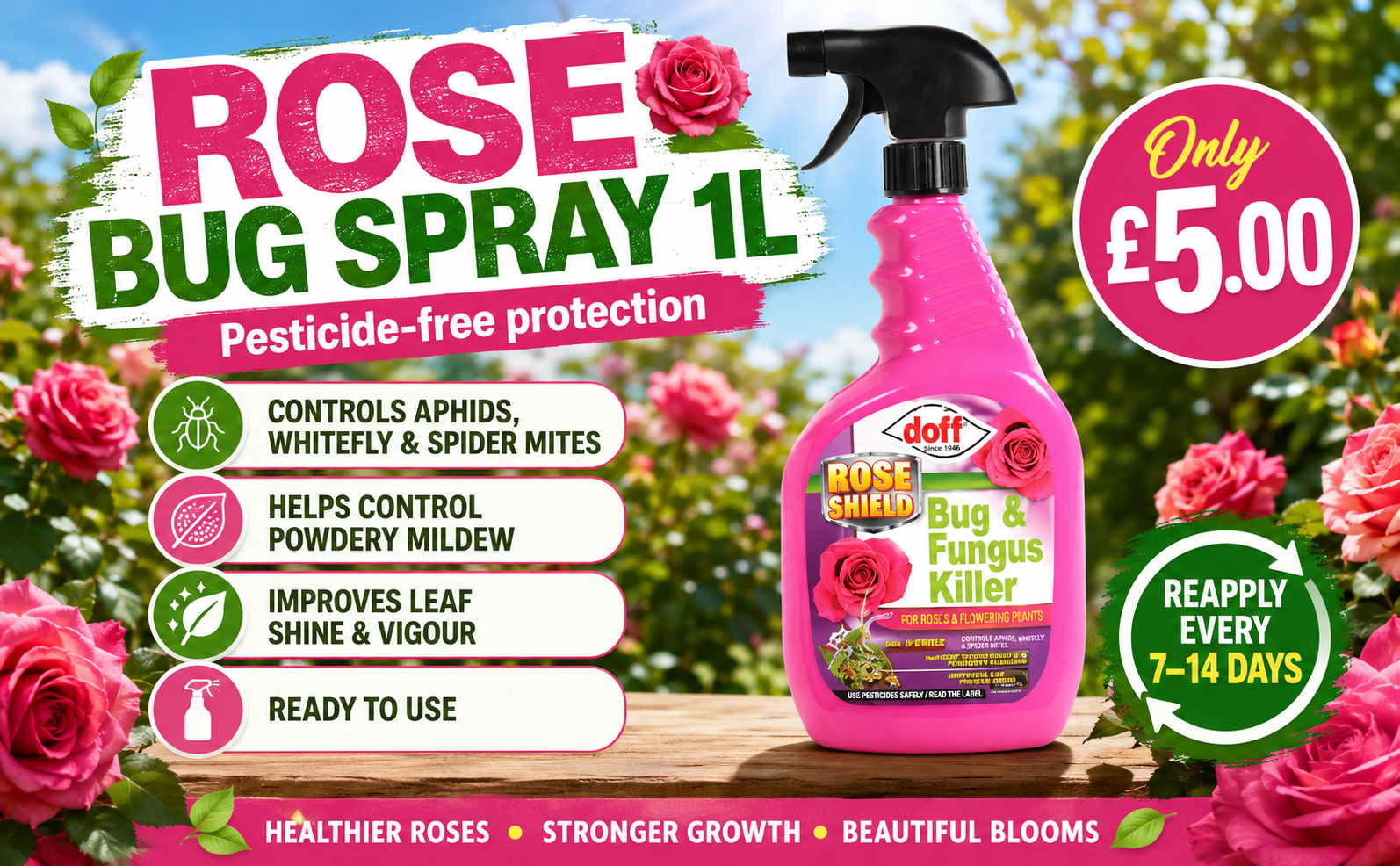 Doff Rose Bug Spray 1L – Pesticide Free Protection