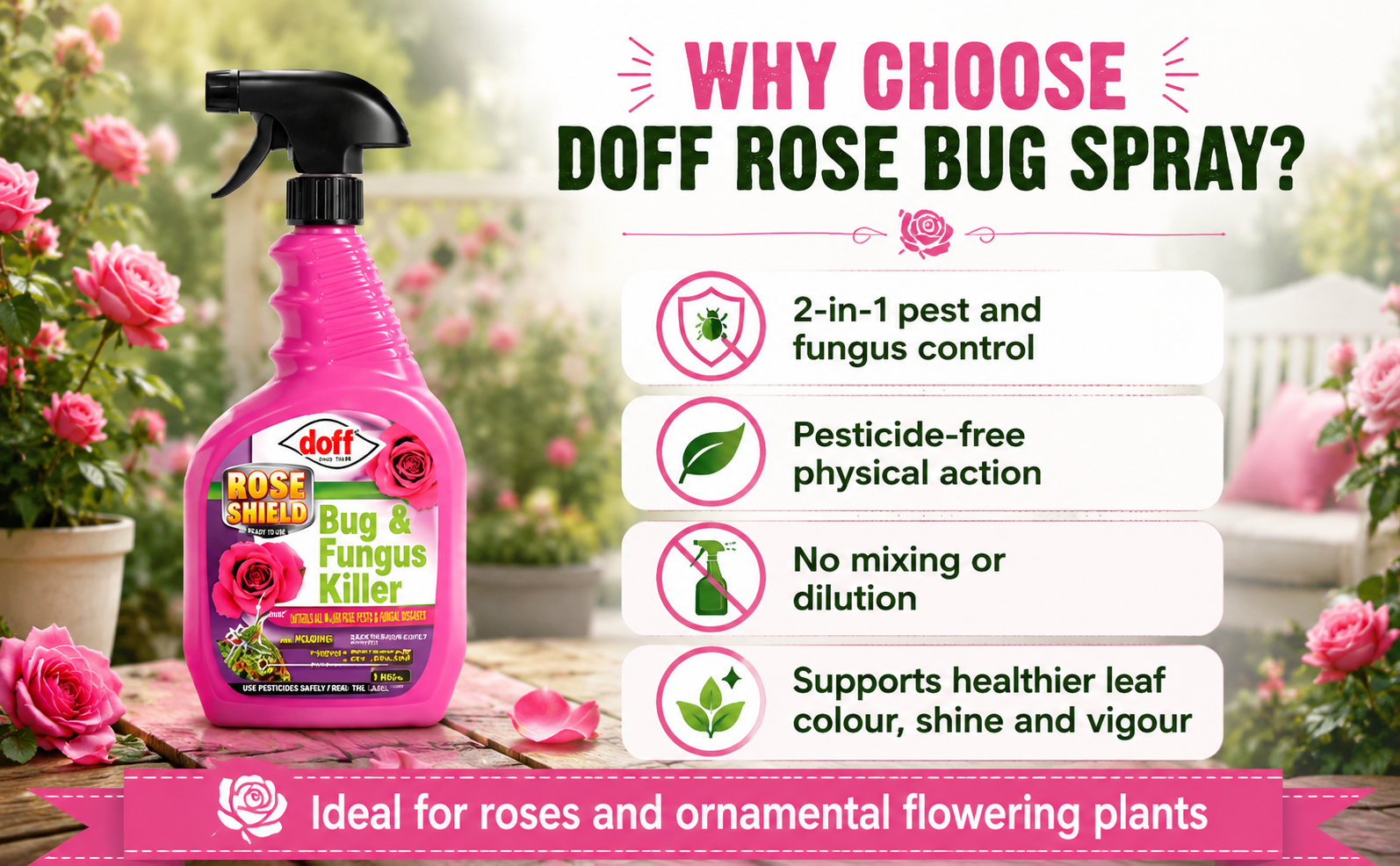 Doff Rose Bug Spray 1L – Pesticide Free Protection