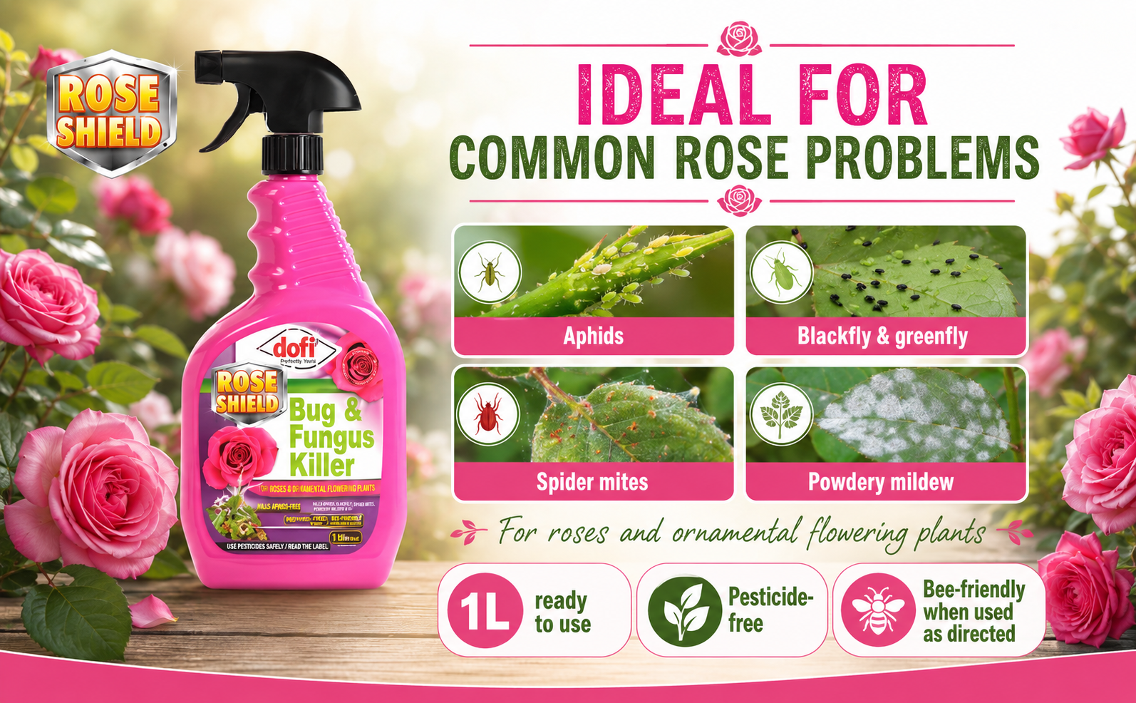 Doff Rose Bug Spray 1L – Pesticide Free Protection