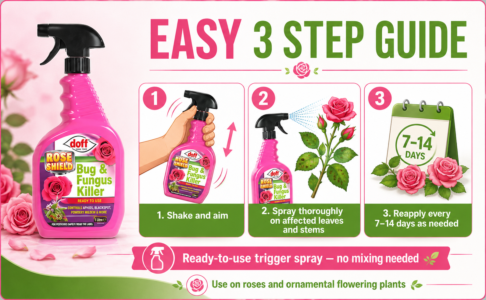 Doff Rose Bug Spray 1L – Pesticide Free Protection