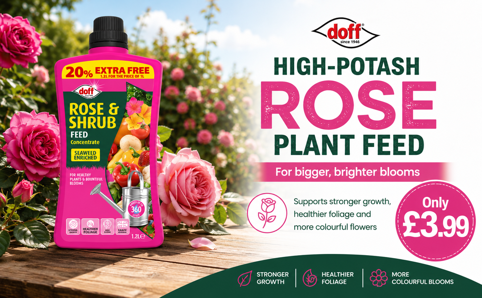 Doff Rose Plant Feed 1.2L – 360L Concentrate