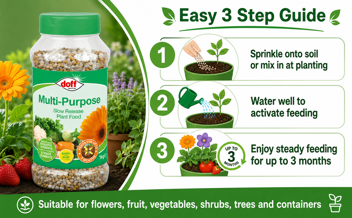 Doff Slow Release Plant Food 1kg – 3 Month Feed