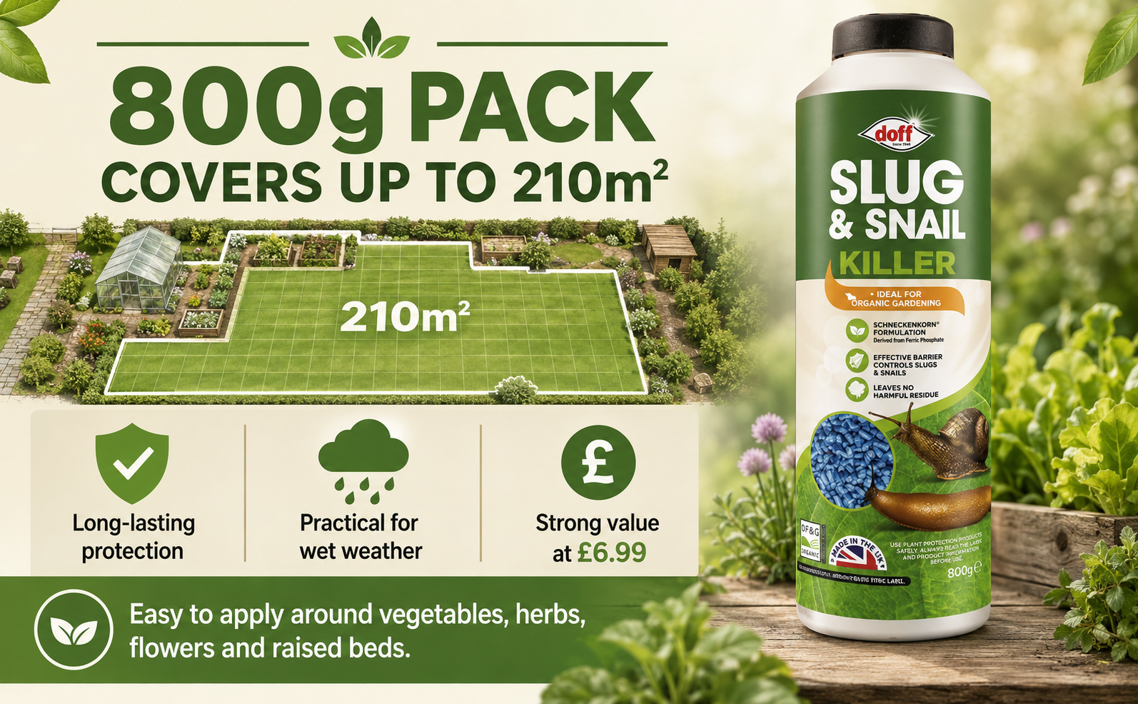 Doff Slug Killer Pellets 800g – Covers 210m²