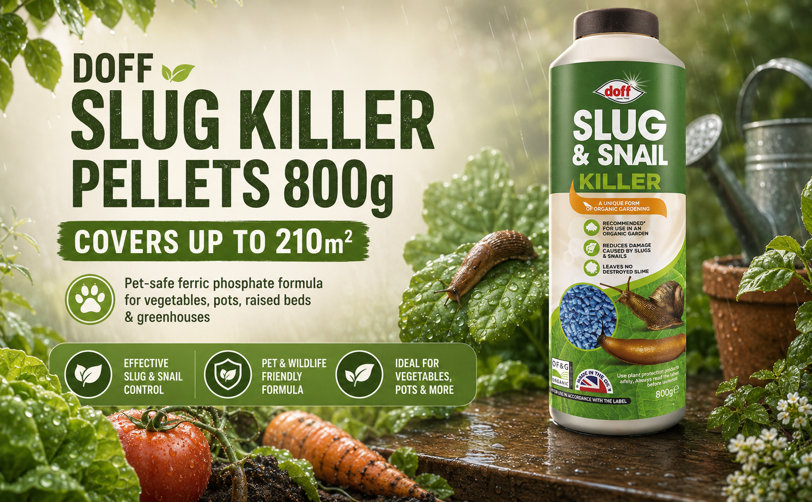 Doff Slug Killer Pellets 800g – Covers 210m²