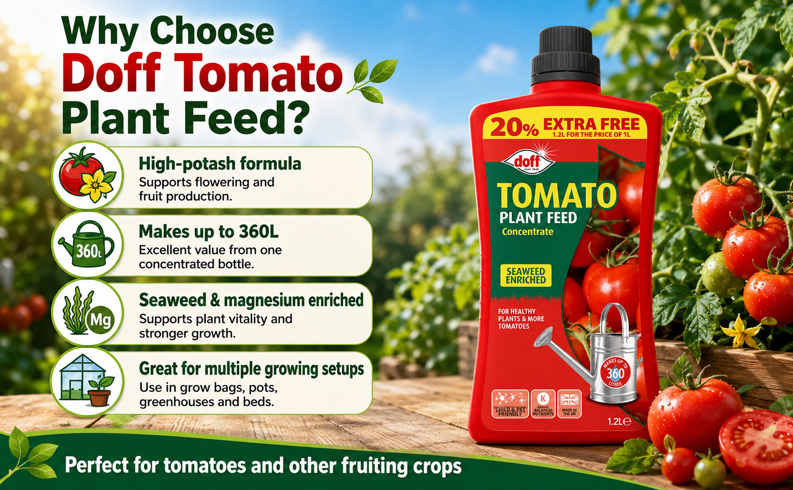 Doff Tomato Plant Feed 1.2L – High Potash Formula