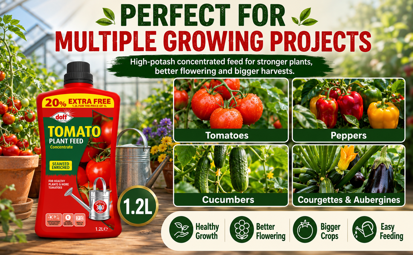 Doff Tomato Plant Feed 1.2L – High Potash Formula