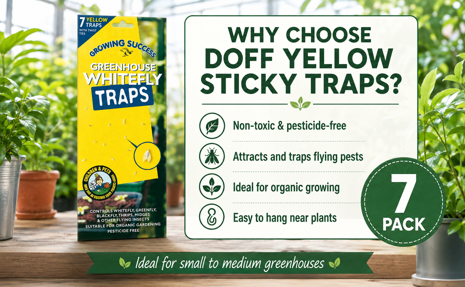 Doff Yellow Sticky Traps 7 Pack – Non Toxic Pest Control