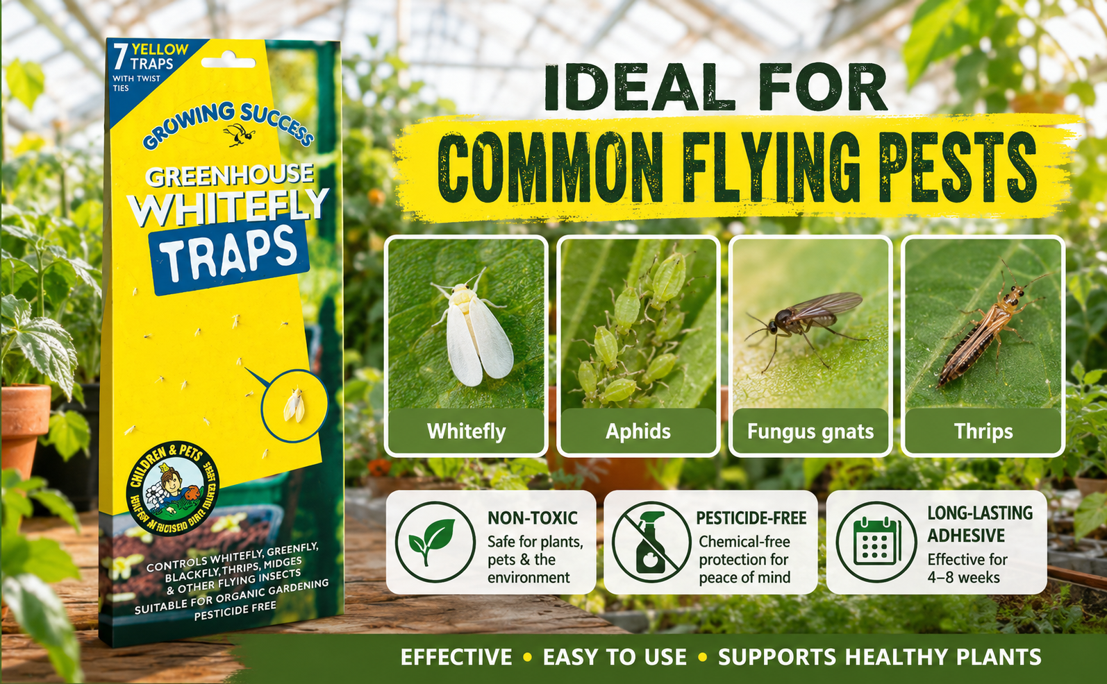 Doff Yellow Sticky Traps 7 Pack – Non Toxic Pest Control