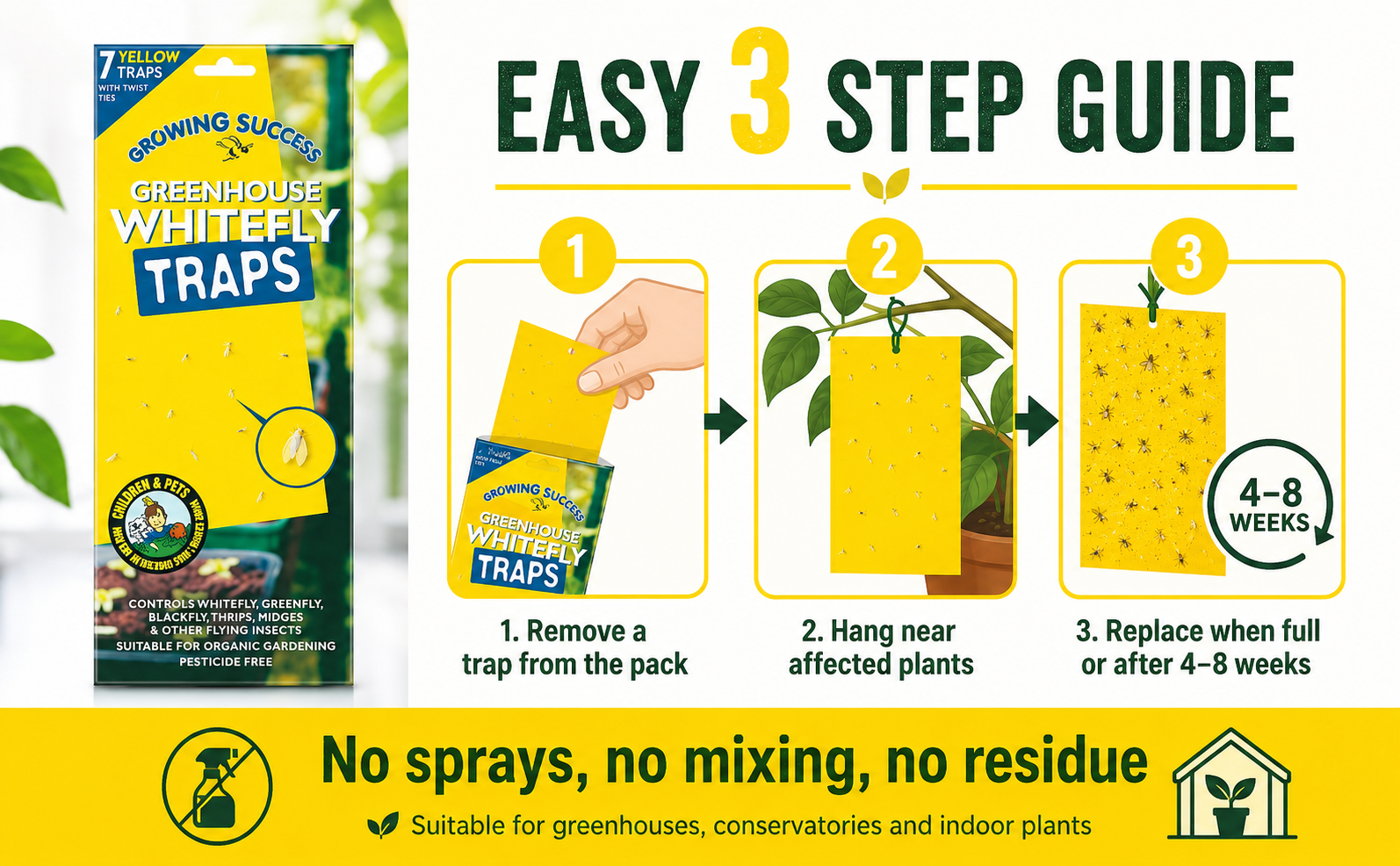 Doff Yellow Sticky Traps 7 Pack – Non Toxic Pest Control