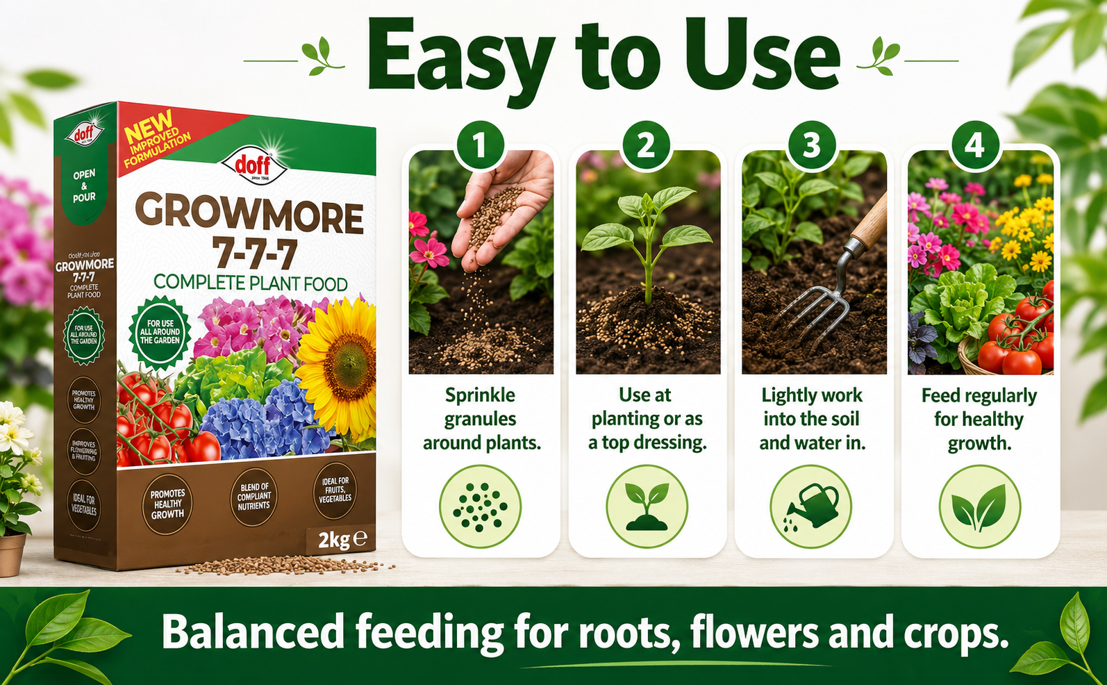 Doff Growmore Fertiliser 2kg – Balanced Garden Feed