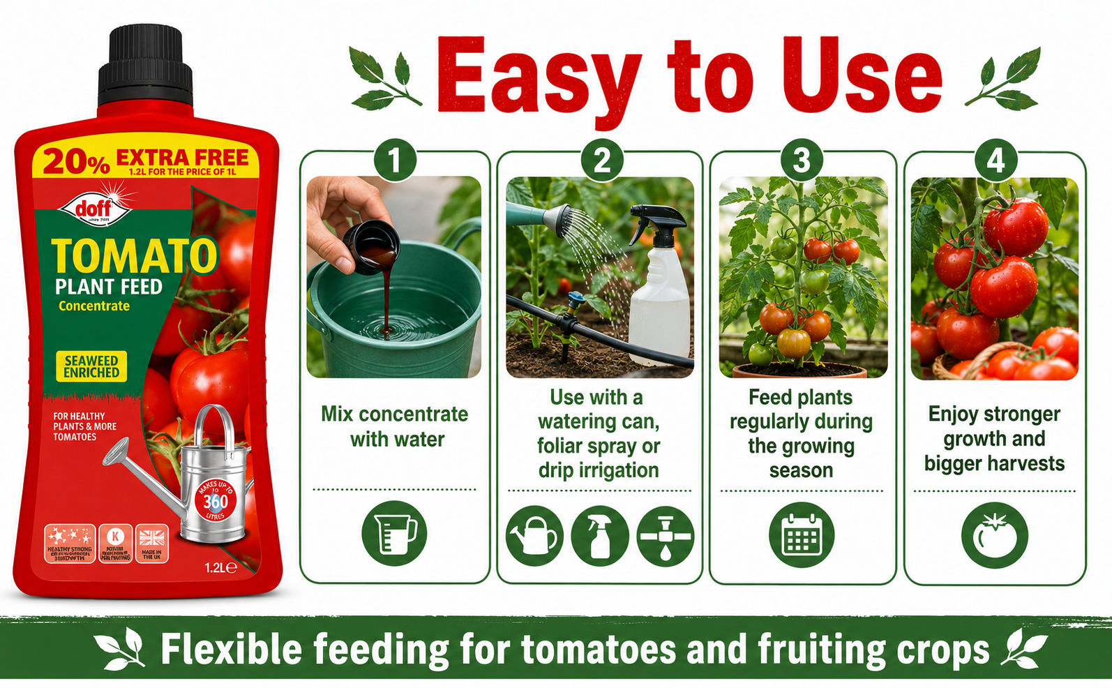 Doff Tomato Plant Feed 1.2L – High Potash Formula