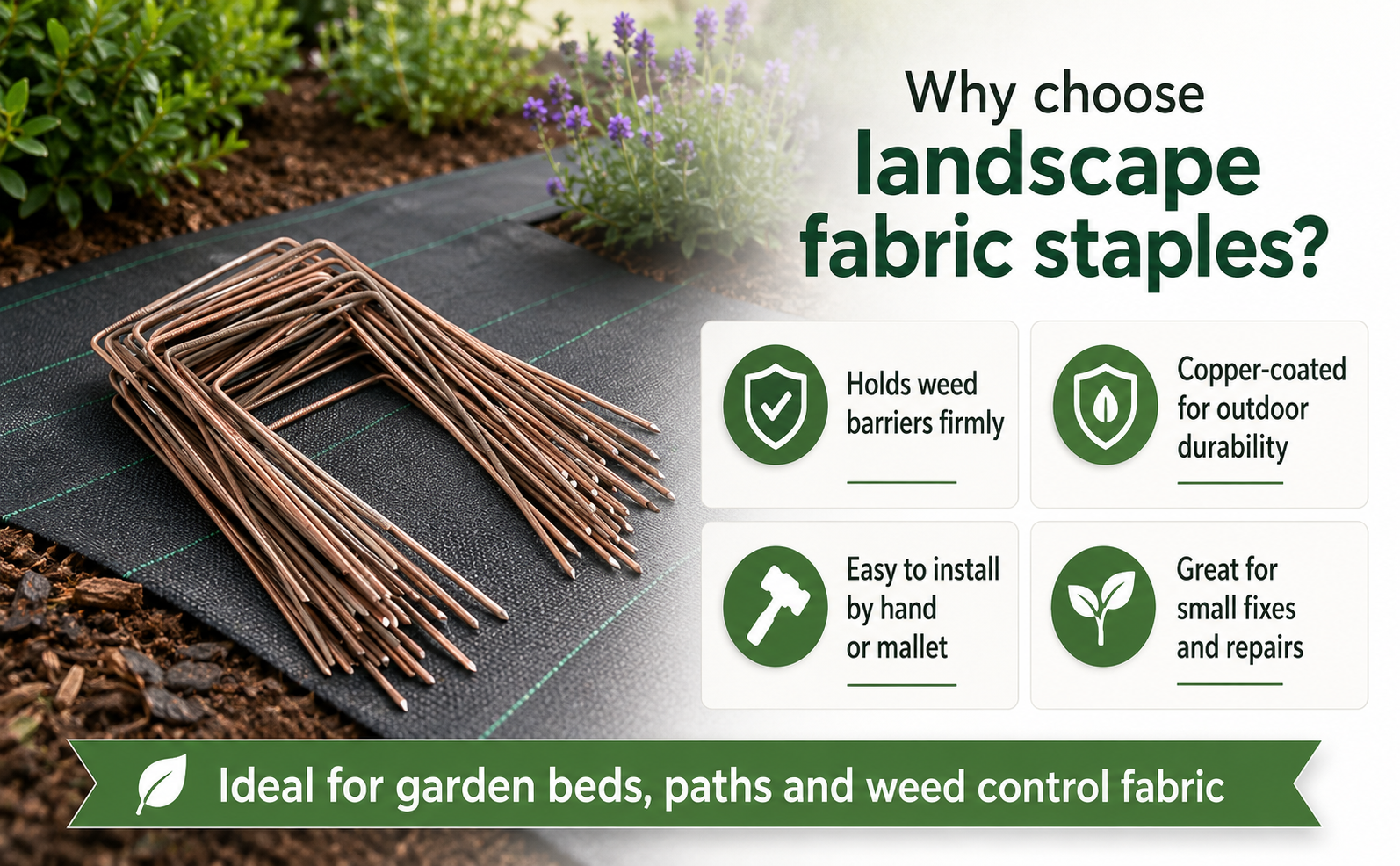 Landscape Fabric Staples 6x4 Copper Coated – Heavy Duty