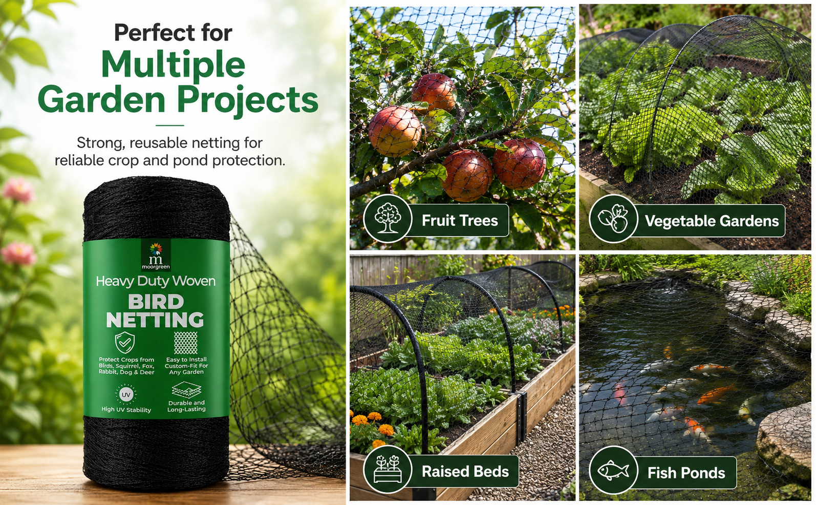 Moorgreen Anti Bird Netting – Heavy Duty Garden Mesh