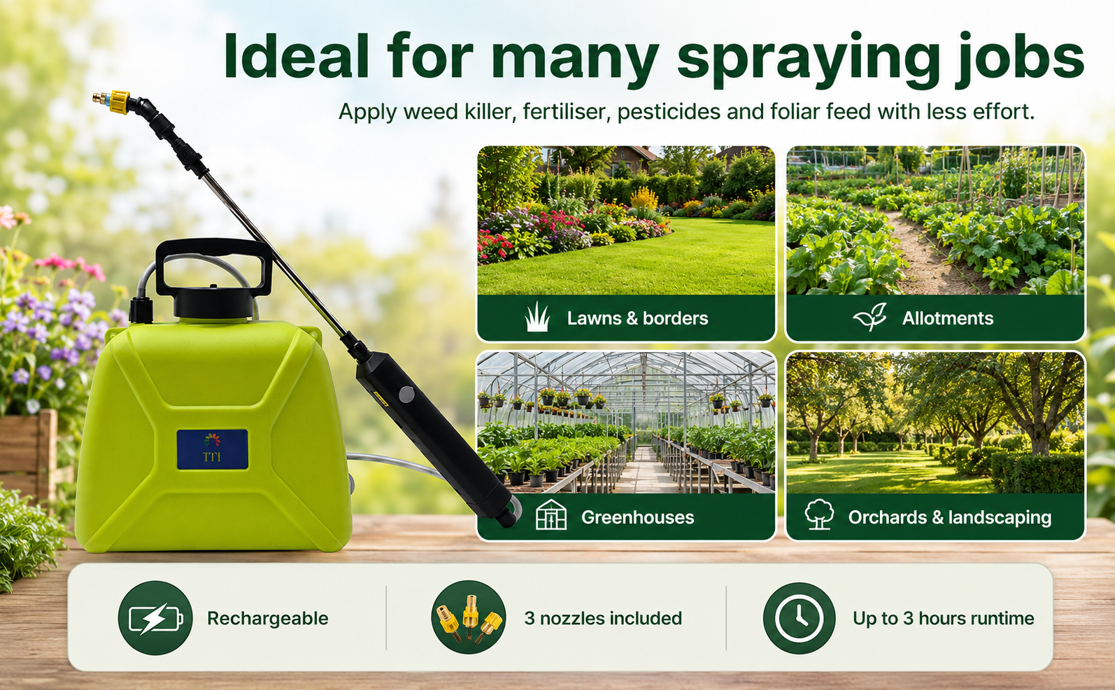 Moorgreen Electric Backpack Sprayer – USB Rechargeable