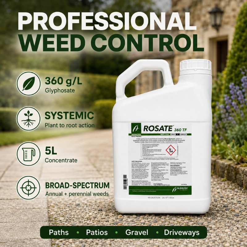 Rosate 360 TF professional weed control concentrate with 360 g/L glyphosate for annual and perennial weeds