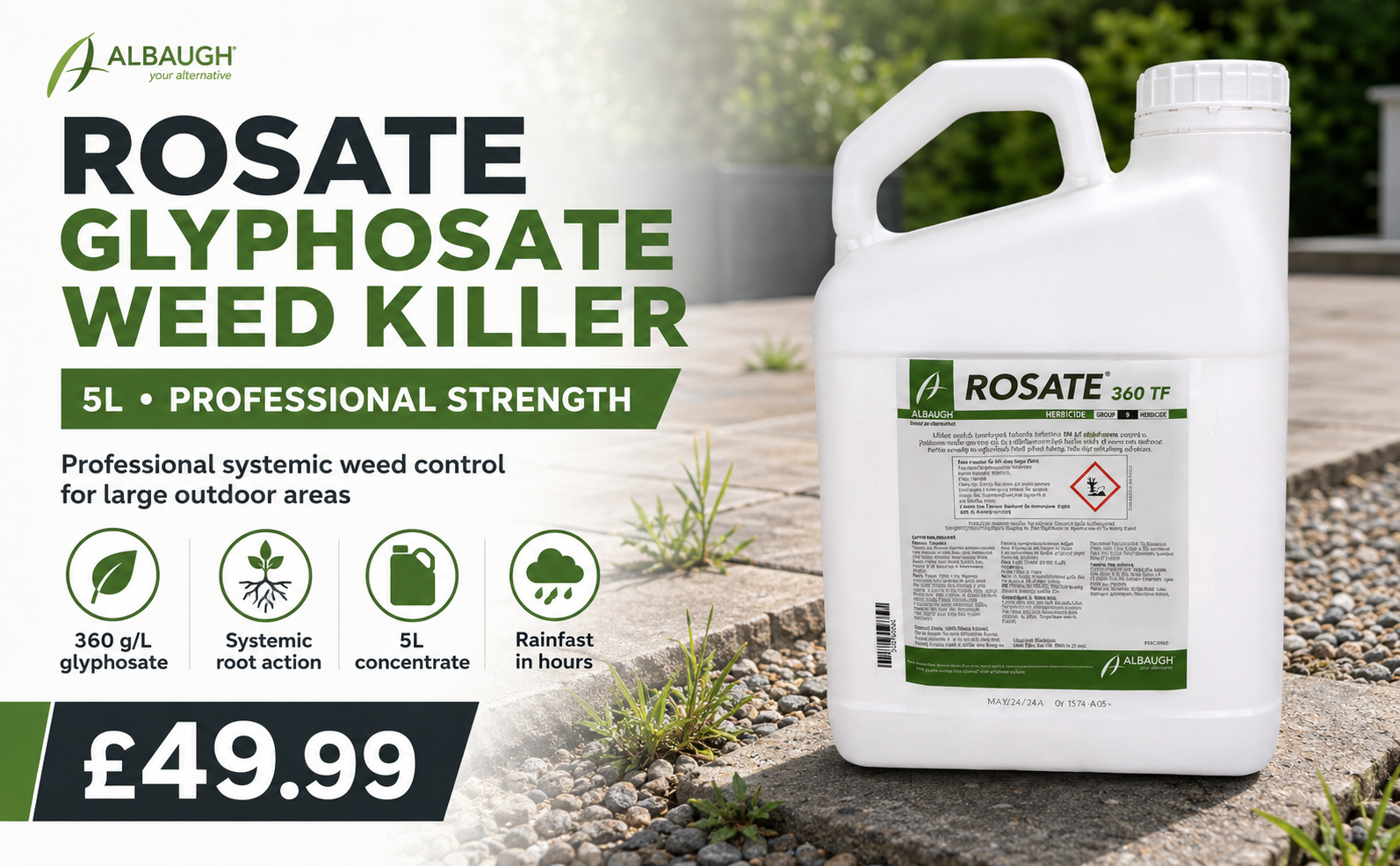 Rosate Glyphosate Weed Killer 5L – Professional Strength