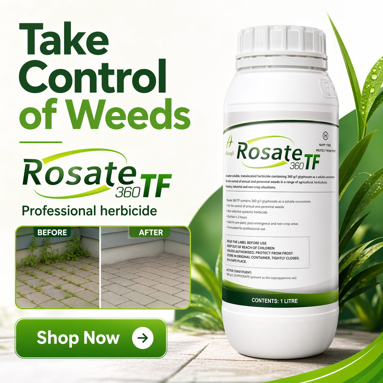 Rosate Glyphosate Weed Killer 1L – 360g/L Concentrate