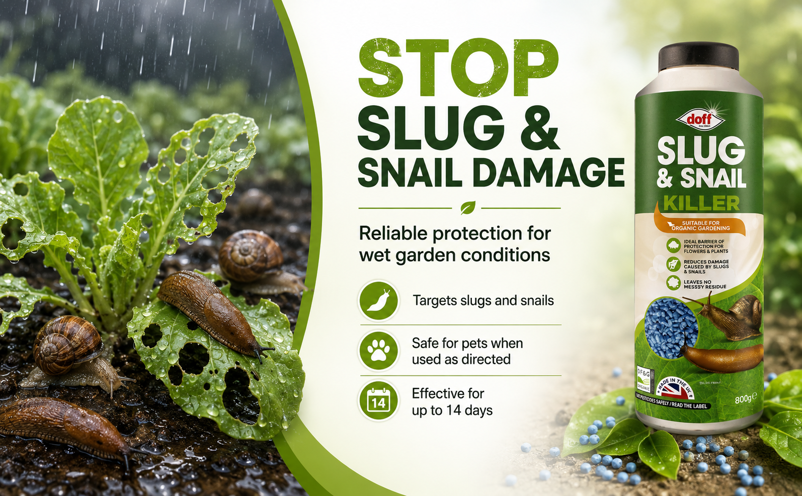 Doff Slug Killer Pellets 800g – Covers 210m²