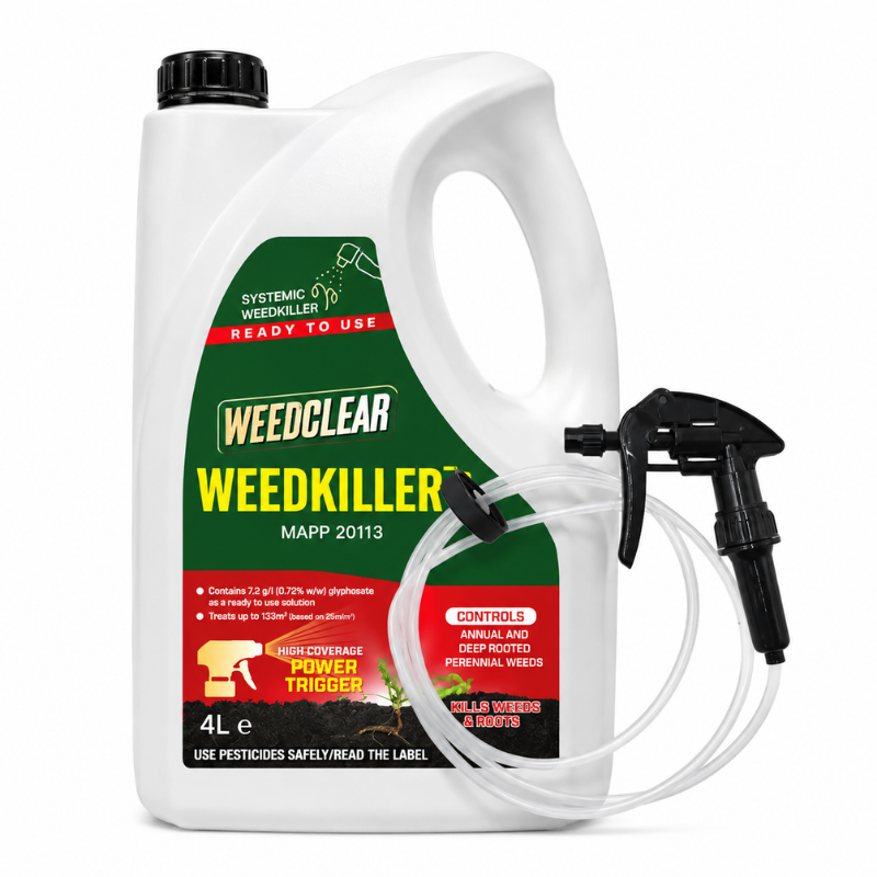 WeedClear 7.2 Ready to Use Weedkiller 4L with power trigger sprayer for patios, paths and driveways