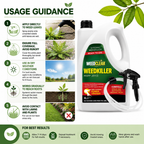 WeedClear 7.2 weedkiller usage guidance showing how to spray weeds safely on patios, paths and other non-lawn areas
