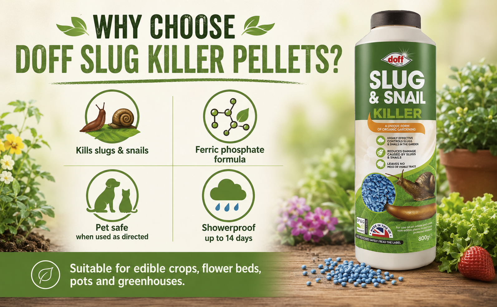 Doff Slug Killer Pellets 800g – Covers 210m²