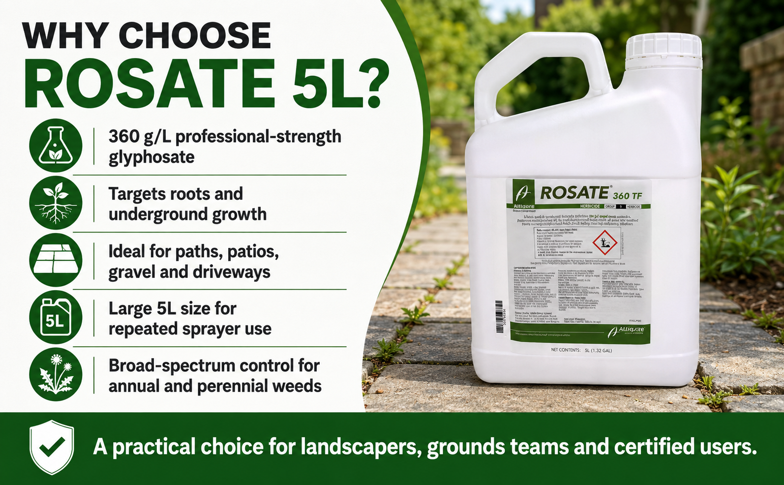 Rosate Glyphosate Weed Killer 5L – Professional Strength